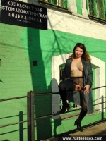Teen redhead exposing pussy outdoor