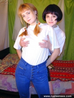 Russian teen lesbians with double dildo