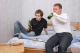 Two boys were drinking