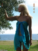 Solo blonde angel posing
