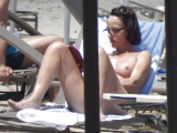 Brunette caught topless in Agia Marina, Creta!