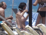 Brunette caught topless in Agia Marina, Creta!