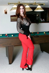 Busty milf Dawn Allison plays pool