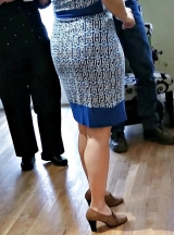 Snuck some pics of the secretary\'s thighs and legs.