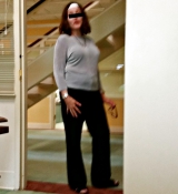 Snuck some pics of the secretary\'s thighs and legs.