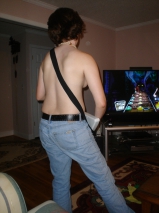 American couple posing to ranch