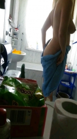 Wife in bathroom