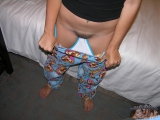 Pajamas Pulled Down To Expose Hairy Teen Bush