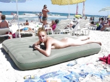 Naked on the public beach...