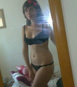 Super cute brunette teen - shy mirror naked selfies