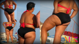 bbw beach candid