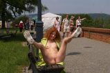 girls walking naked on street