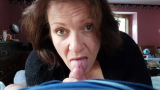 Gorgeous Mature Amateur Wife Walks In Room to Suck Dick