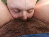 draining cunt juice from fat furry cunt