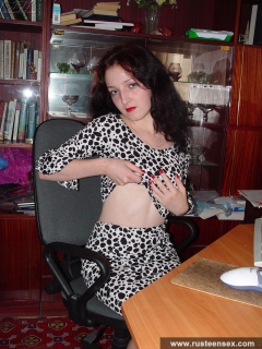 Posing near computer - N