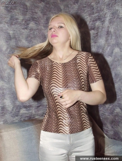 Blond girl undressing - N