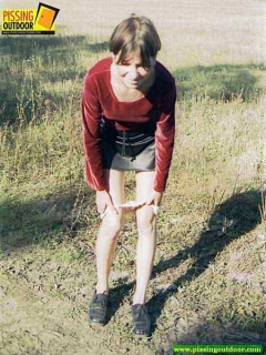Young slim girl peeing - N