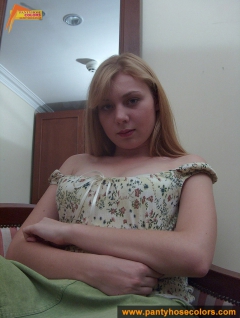 Pink nylon pantyhose blonde - N