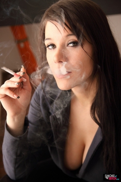 Adrianne Black smokes two cigarettes - N