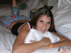 Pajamas Pulled Down To Expose Hairy Teen Bush - N
