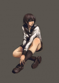 0177 -Cartoon SchoolGirls Art Graphics- School uniform -02- - N