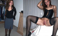 Your girlfriend before and after, dressed and undressed - N