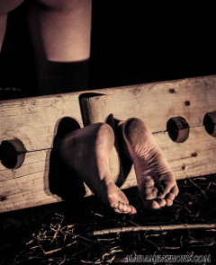 Nude teen in medieval torture - N