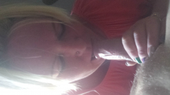 Blonde slut deapthroats cock - N