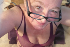 Beautiful old saggy wife in purple fuckin herself - N