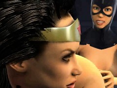 3D Wonder Woman gets licked and toyed by Catwoman