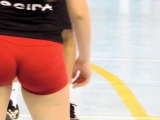 Spy cam is checking out all the cute butts on a volleyball