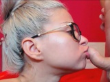 Gorgeous Amateur Blonde Tasteful Blowjob with Glasses