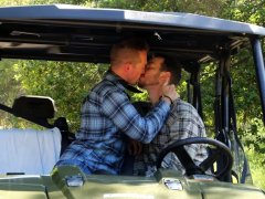 Stud gays blowjob and anal on the farm on the tractor