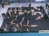 Subtitled massive group of Japanese nudists word art