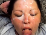 Huge cumshot on her face