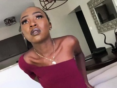 Skinny African girl skips the line