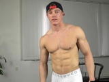 Handsome twink Larry McCormick flex his abs