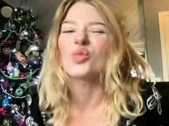 Blond teen Leah Wilde jerking a massive hard stiff