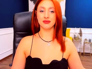 European amateur redhead masturbates on webcam