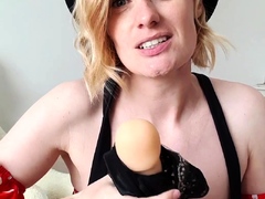 Amateur blonde girlfriend toyed and facialized