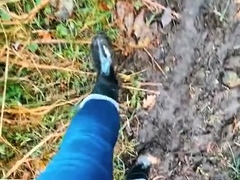 Euro amateur outdoor masturbation