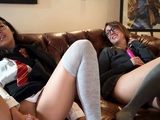 Small tit brunette banged on the floor