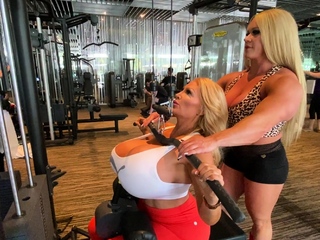 An awesome blond woman with big boobs part1