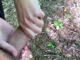 Amateur milf car outdoor handjob
