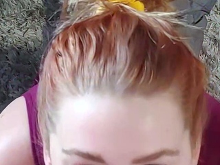 Amateur redhead Milf sucks and fucks a guy