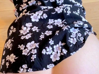 Pink labia close up of naive brunette