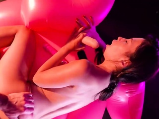 Flamingos and faux-cock rail with super-fucking-hot lady