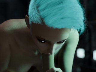 Nexus-3 Best sex with female android in sci-fi corridor