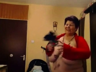 Big-Titted BBW Granny Dances on Webcam
